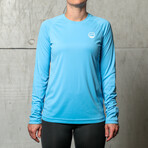 Shoreline Long Sleeve Lightweight Sun Shirt // Women's Upf 50+ // Sky Blue (XL)