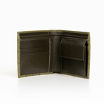 Monogram Bifold Wallet with Coin Pocket // Olive Green