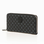 Monogram Zip Around Wallet // Black
