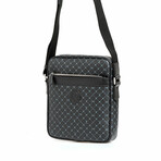Monogram Reporter Bag // Black + Blue