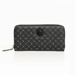 Monogram Zip Around Wallet // Black