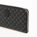 Monogram Zip Around Wallet // Black