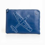 Airplane Print Laptop Case // Blue