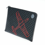 Airplane Print Laptop Case // Black + Gray