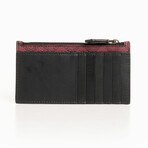 Monogram Card Holder Wallet // Burgundy + Black