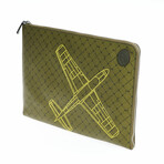 Airplane Print Laptop Case // Olive Green