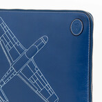 Airplane Print Laptop Case // Blue