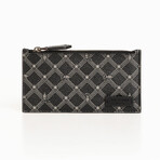 Monogram Card Holder with Zipper Wallet // Black + White
