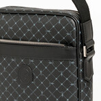 Monogram Reporter Bag // Black + Blue