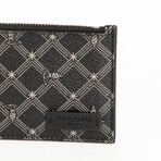 Monogram Card Holder with Zipper Wallet // Black + White