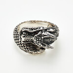 Men's Dragon Wrap + Sapphire Ring // Silver + Red (9)