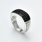 Men's Pave Spinel Ring // Silver + Black (12)