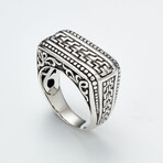 Men's Patterned Ring // Silver (9)