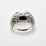 Men's Onyx Ring // Silver + Black (11)