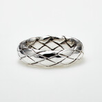 Unisex Woven Eternity Band Ring // Silver (12)