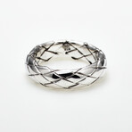 Unisex Woven Eternity Band Ring // Silver (13)