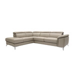 Ravello Collection // Italian Leather Sectional Sofa // Left Chaise Right Arm // Mocha