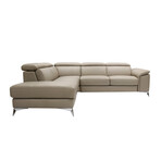 Ravello Collection // Italian Leather Sectional Sofa // Left Chaise Right Arm // Mocha