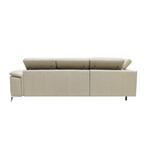 Ravello Collection // Italian Leather Sectional Sofa // Left Chaise Right Arm // Bone