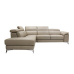 Ravello Collection // Italian Leather Sectional Sofa // Left Chaise Right Arm // Mocha