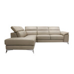 Ravello Collection // Italian Leather Sectional Sofa // Left Chaise Right Arm // Mocha