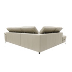 Ravello Collection // Italian Leather Sectional Sofa // Left Chaise Right Arm // Bone