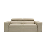 Lombardi Collection // Italian Leather Upholstered Sofa + Adjustable Headrests // Mocha