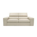 Lombardi Collection // Italian Leather Upholstered Sofa + Adjustable Headrests // Tan