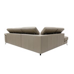 Ravello Collection // Italian Leather Sectional Sofa // Left Chaise Right Arm // Mocha