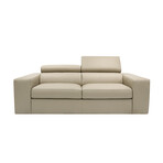 Lombardi Collection // Italian Leather Upholstered Sofa + Adjustable Headrests // Mocha