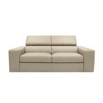 Lombardi Collection // Italian Leather Upholstered Sofa + Adjustable Headrests // Mocha