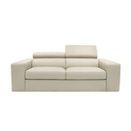 Lombardi Collection // Italian Leather Upholstered Sofa + Adjustable Headrests // Tan
