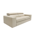Lombardi Collection // Italian Leather Upholstered Sofa + Adjustable Headrests // Tan
