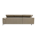 Ravello Collection // Italian Leather Sectional Sofa // Left Chaise Right Arm // Mocha