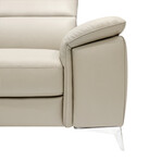 Ravello Collection // Italian Leather Sectional Sofa // Left Chaise Right Arm // Bone