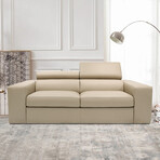Lombardi Collection // Italian Leather Upholstered Sofa + Adjustable Headrests // Mocha