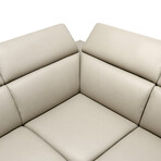 Ravello Collection // Italian Leather Sectional Sofa // Left Chaise Right Arm // Bone