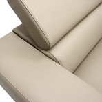 Lombardi Collection // Italian Leather Upholstered Sofa + Adjustable Headrests // Mocha