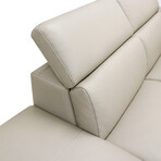 Ravello Collection // Italian Leather Sectional Sofa // Left Chaise Right Arm // Bone