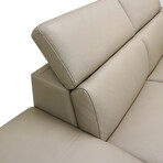 Ravello Collection // Italian Leather Sectional Sofa // Left Chaise Right Arm // Mocha