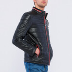 Quilted Jacket // Black + Red (XL)