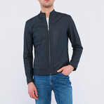 Lima Leather Jacket // Navy Tafta (XL)