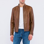 Stockholm Leather Jacket // Chestnut (3XL)