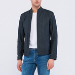 Lima Leather Jacket // Navy Tafta (M)