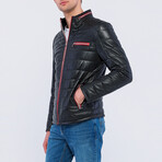 Quilted Jacket // Black + Red (L)