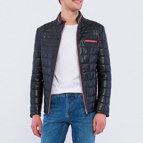 Quilted Jacket // Black + Red (S)