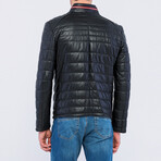 Quilted Jacket // Black + Red (L)