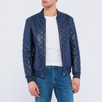Rome Leather Jacket // Dark Blue (3XL)