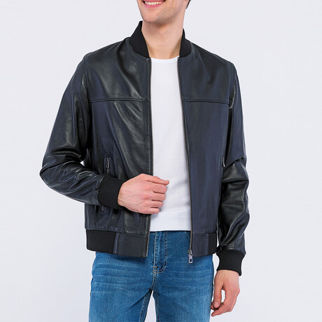 Lisbon Leather Jacket // Black (L)