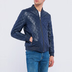 Rome Leather Jacket // Dark Blue (S)